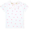 Short Sleeved Peter Pan T Shirt, Pink Heart - Blouses - 1 - thumbnail