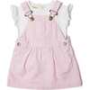 Stripe Pinafore Dress, Classic Pink - Dresses - 3