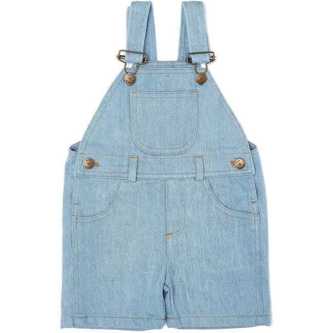 Overall Shorts, Pale Denim - Overalls - 1