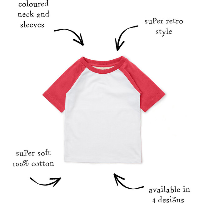 Retro Baseball Short Sleeve Tee, Red - T-Shirts - 3