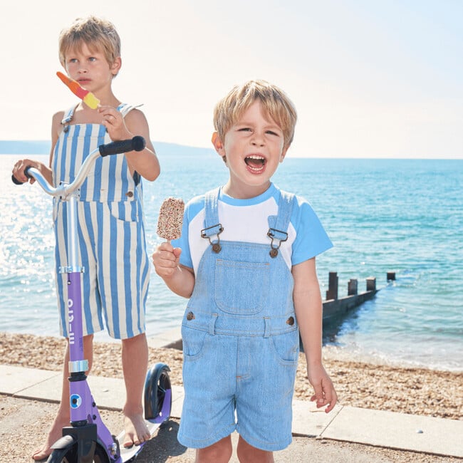 Overall Shorts, Pale Denim - Overalls - 2