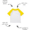 Retro Baseball Short Sleeve Tee, Yellow - T-Shirts - 3