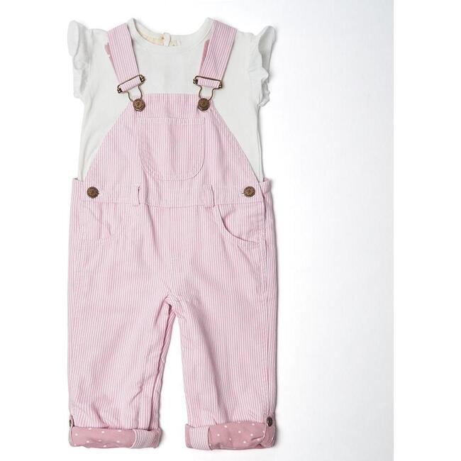 Stripe Overalls, Classic Pink - Overalls - 3