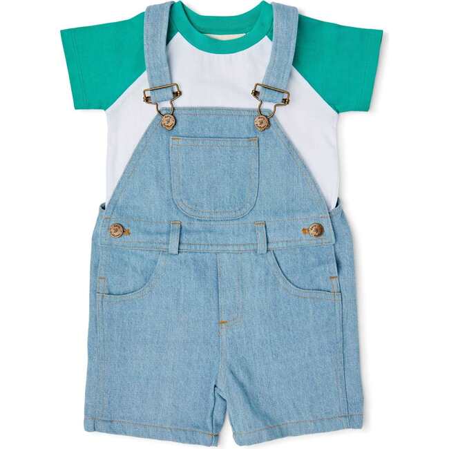 Overall Shorts, Pale Denim - Overalls - 3