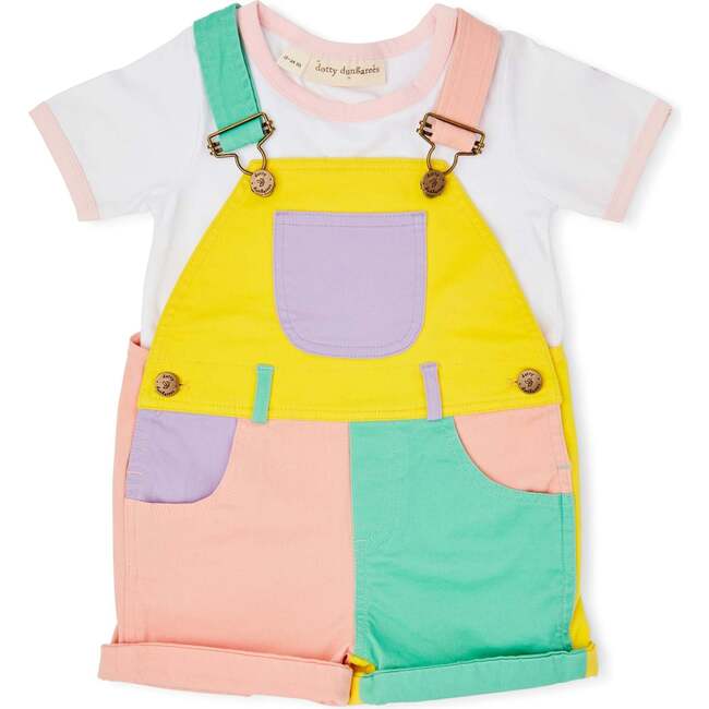 Overall Shorts, Pastel Colourblock - Shorts - 4