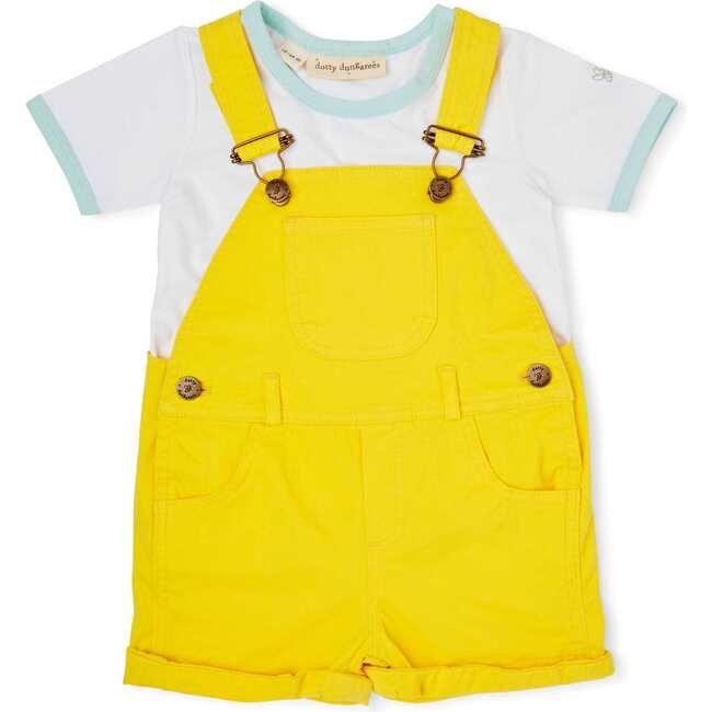 Overall Shorts, Sunshine Yellow - Overalls - 3