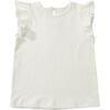 Edie Frill Top, White - Blouses - 1 - thumbnail