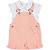 Frill Overall Shorts, Pink - Shorts - 3