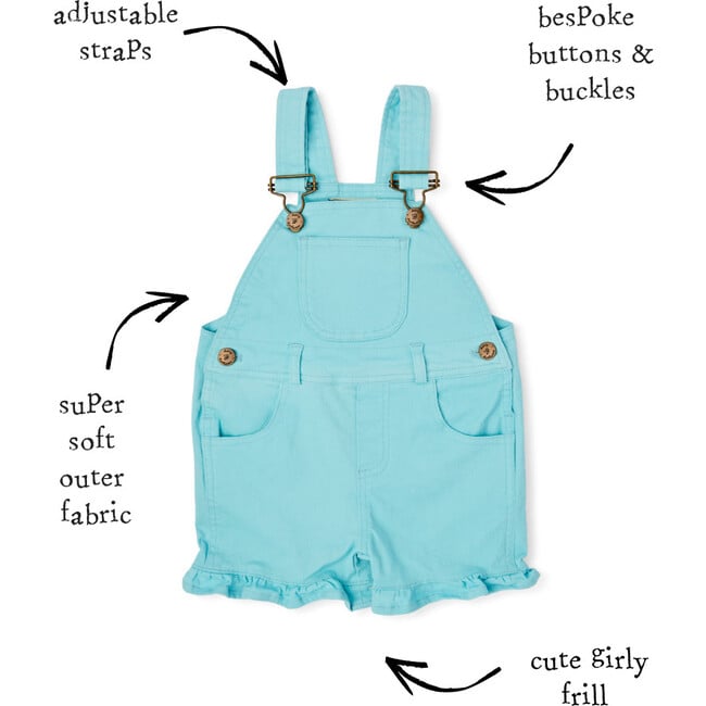 Overall Shorts, Mint Frill - Shorts - 5