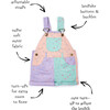 Floral Denim Overall Shorts, Patchwork - Overalls - 3