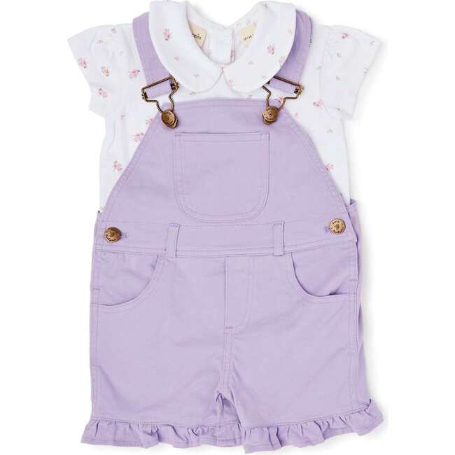 Frill Overall Shorts, Lilac - Shorts - 3