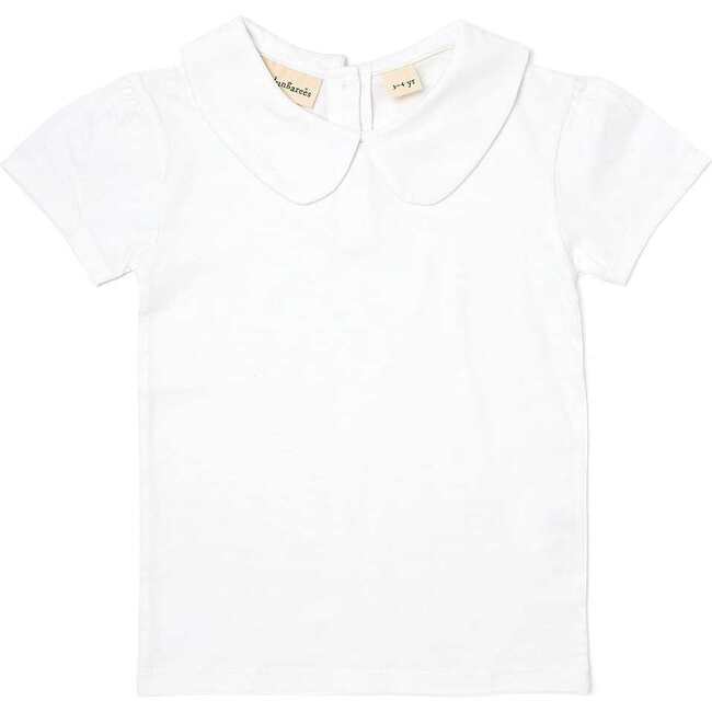 Short Sleeved Peter Pan T Shirt, White