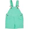 Denim Overall Shorts, Green - Overalls - 1 - thumbnail