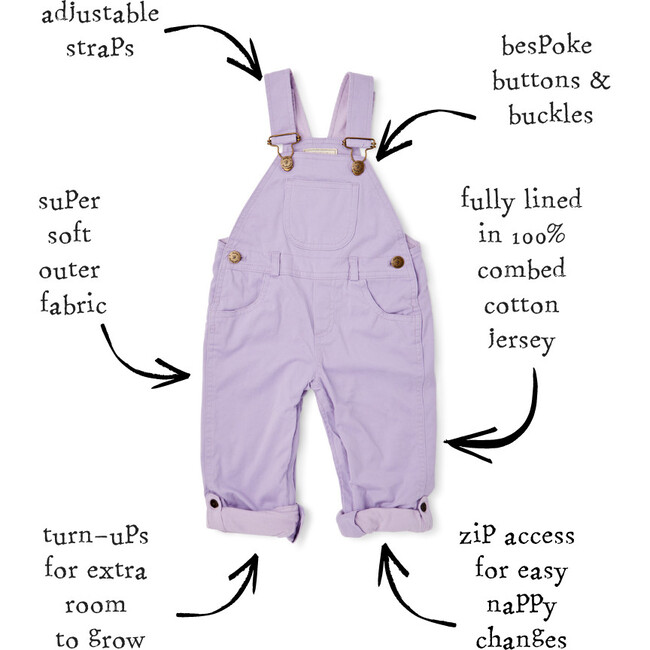 Denim Overalls, Lilac - Overalls - 5