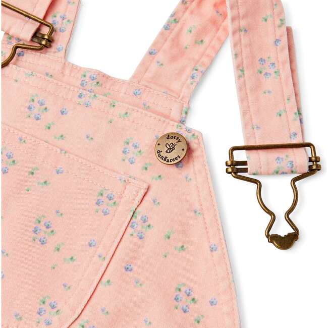 Floral Overall Shorts, Pink - Overalls - 6