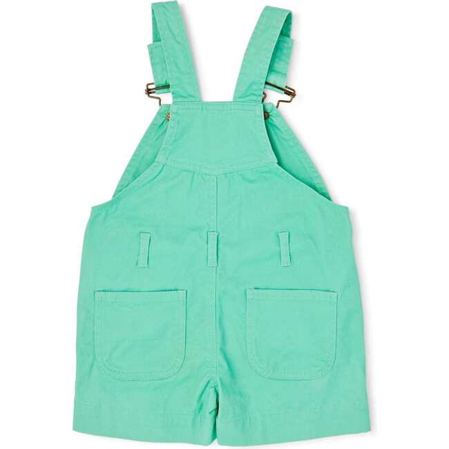 Denim Overall Shorts, Green - Overalls - 3