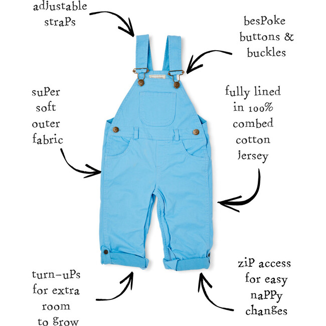 Denim Overalls, Sky Blue - Overalls - 6