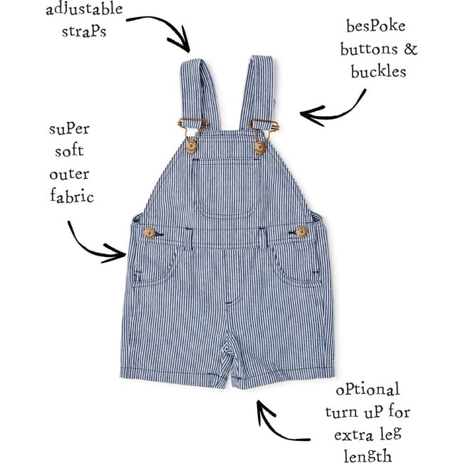 Stripe Overall Shorts, Classic Otto - Overalls - 5