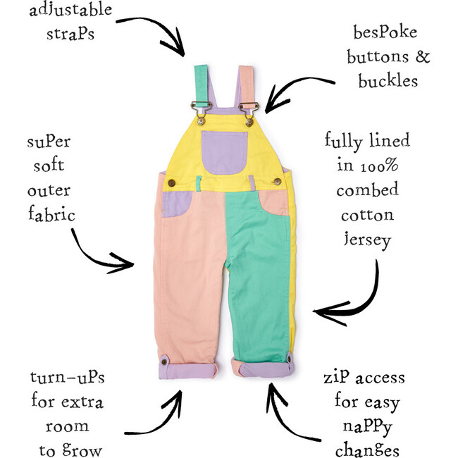 Colorblock Overalls, Pastel - Overalls - 6