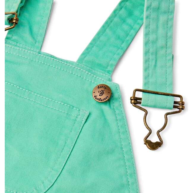 Denim Overall Shorts, Green - Overalls - 6