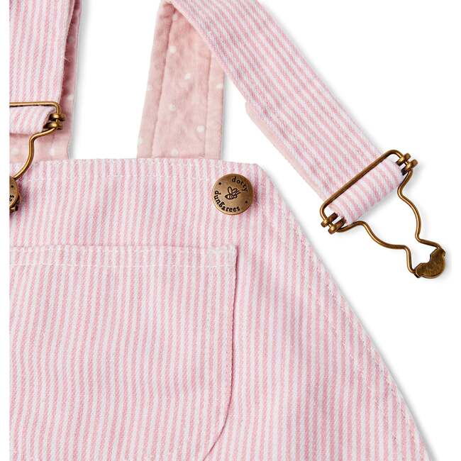 Stripe Overall Shorts, Classic Pink - Overalls - 6