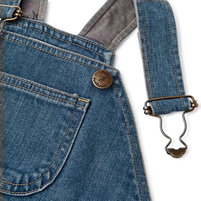 Denim Overall Shorts, Classic Stonewash - Overalls - 6