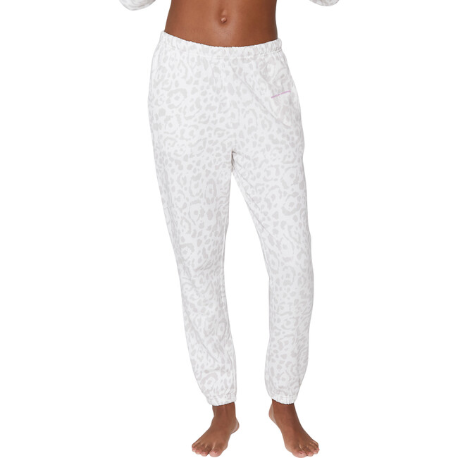 Women's Laguna Sweatpant, Snow Leopard Print - Sweatpants - 1
