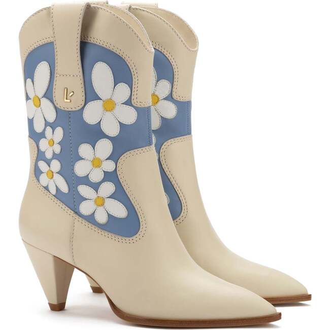 Women's Thelma Boot, Ivory and Blue