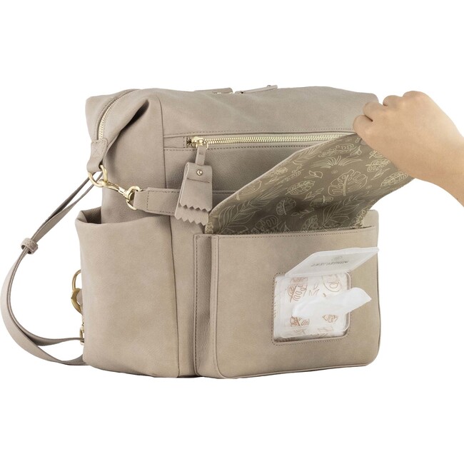 Peek A Boo Hobo Backpack, Latte - Diaper Bags - 4