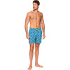 Men's Turtle Swim Shorts, Blue and Lime - Swim Trunks - 2