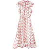 Women's Ruffle Midi Dress, Red & White Eyelet - Dresses - 1 - thumbnail