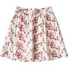 Little Girl Everyday Skirt, White and Red Eyelet - Skirts - 1 - thumbnail
