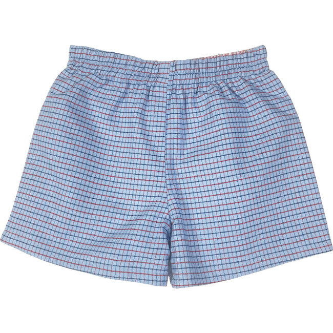 Chevy Reversible Shorts, Blue Plaid / Red Stripe
