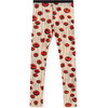 Chelsea Leggings, Cream & Red Flowers - Pants - 1 - thumbnail