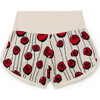 Chelsea Knit Shorts, Cream & Red Flowers - Pants - 1 - thumbnail