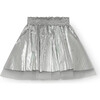 Futuristic Mini-Skirt, Silver - Skirts - 1 - thumbnail