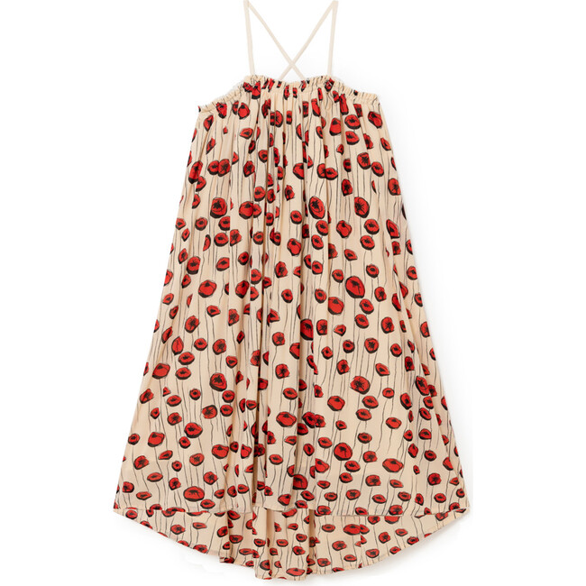 Chelsea Sundress, Cream & Red Flowers - Dresses - 1
