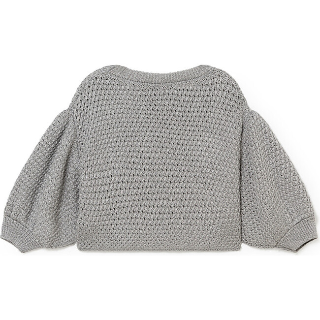 Futuristic Knit Crop Jumper, Silver