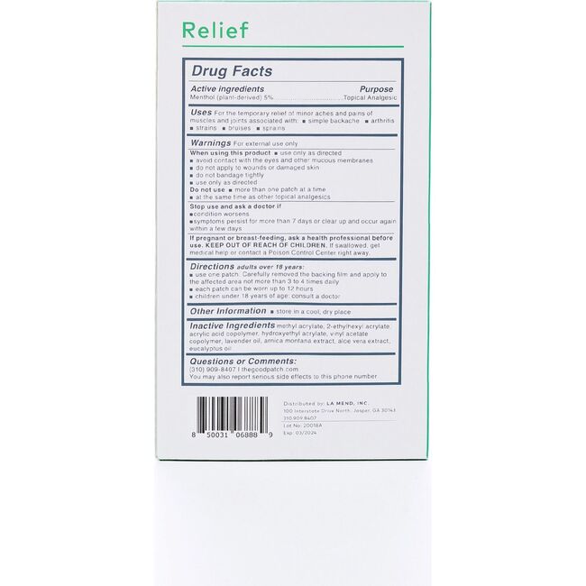 Relief Plant Patch, 4 count - Supplements & Vitamins - 3