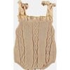 Wild Flower Knit Baby Body, Beige - Rompers - 2