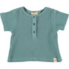 Waffle Knit Baby T-Shirt, Blue - T-Shirts - 1 - thumbnail