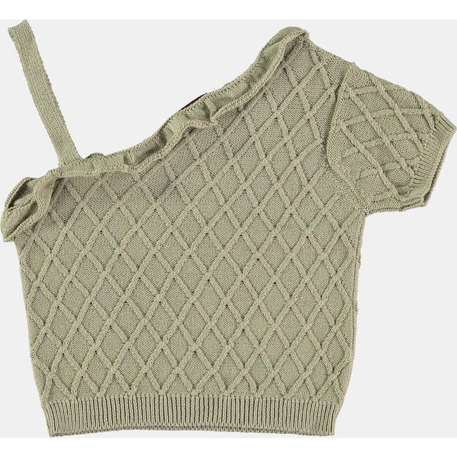 Green Aven Knitted Top, Green - Blouses - 2