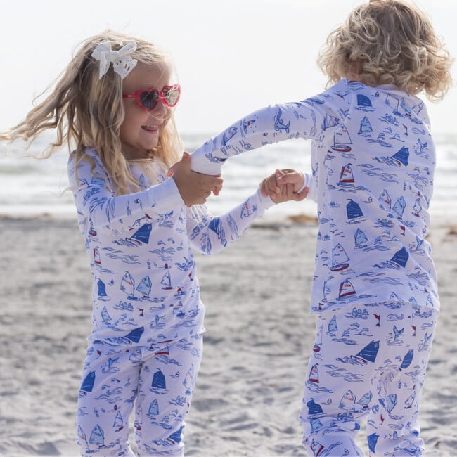 Regatta Pajama Set, Blue - Pajamas - 5