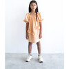Jacquard Puff-Sleeve Dress, Orange - Dresses - 2