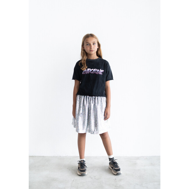 Sequined Midi Skirt, Silver - Skirts - 2