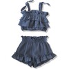 Crinkled Twin Shorts Set, Blue - Mixed Apparel Set - 1 - thumbnail