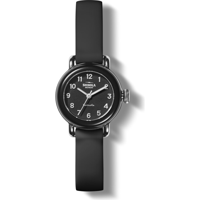 The Pee Wee 25MM Watch, Black Silicone Strap