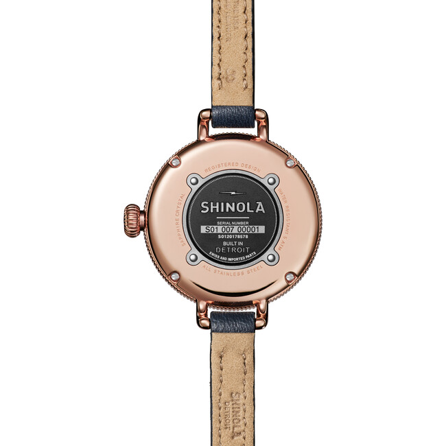 The Women's Birdy 34MM Watch, Navy Leather Strap