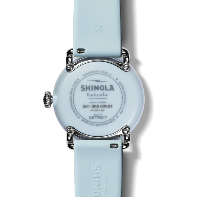 The Detrola 38MM Watch, Powder Blue Silicone Strap - Watches - 4