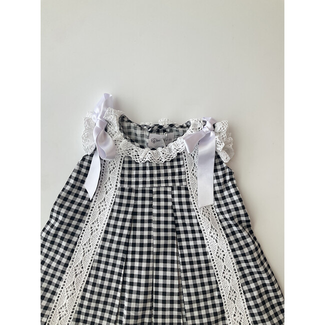 Gingham Dress, Black - Dresses - 3